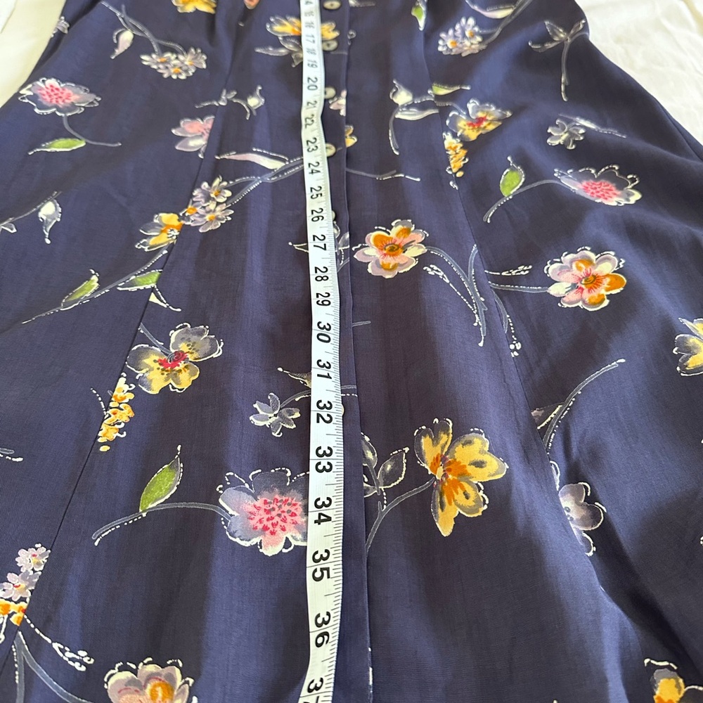 Vintage Vision Apparel Shirt Dress Floral Print Mother of Pearl Buttons SZ 12 - Picture 6 of 7